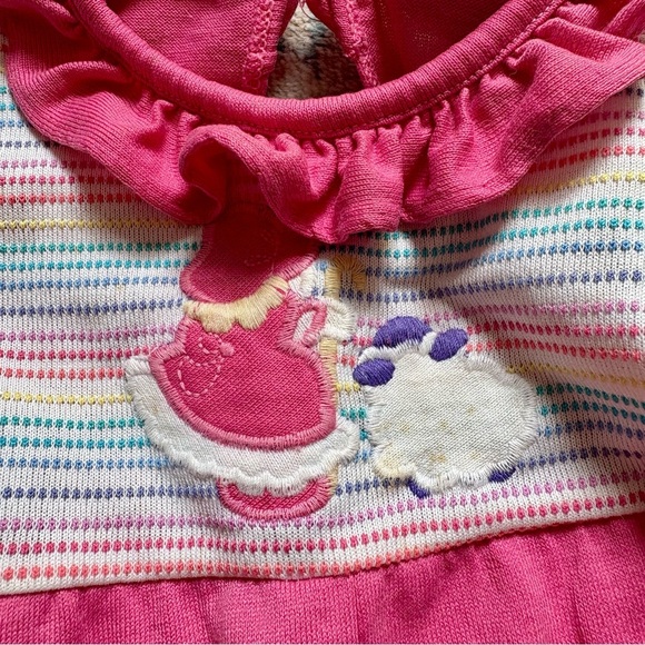 VINTAGE Y2K 90’s Healthtex Pink Long Sleeve Jumper Outfit Rainbow Lamb Size 18M - Picture 7 of 9